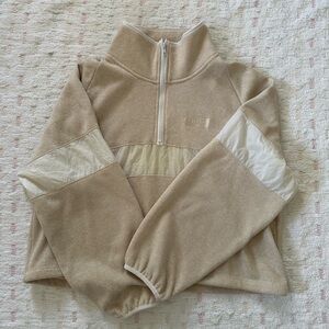 PINK Sporty Quarter Zip Sweatshirt, Size large, pink